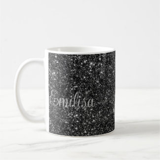 Personalised Silver Sparkly Name Ceramic Mug