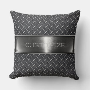 Personalised Silver Steel Throw Pillow