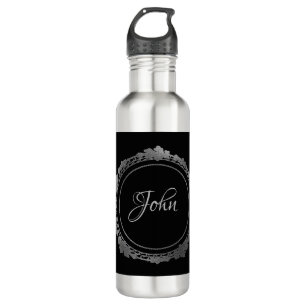 Personalised silver water bottle