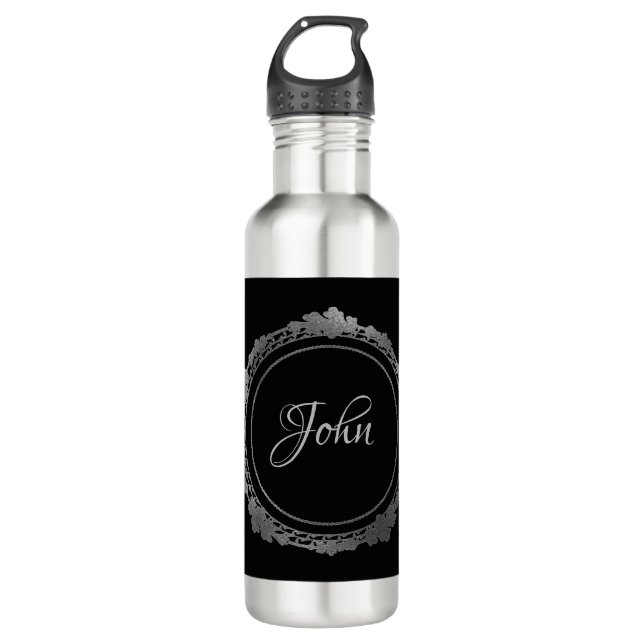 Personalised silver water bottle (Front)