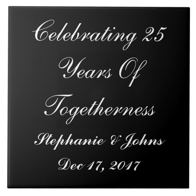 Personalised Silver Wedding Anniversary Display2 Tile (Front)