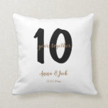 personalised simple 10 years anniversary name date cushion<br><div class="desc">design</div>