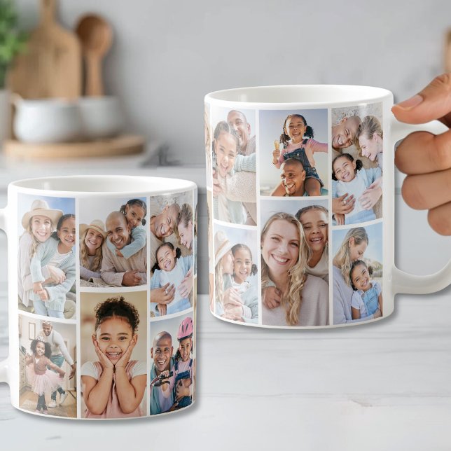 Personalised Simple 14 Photo Collage Coffee Mug (Personalized Simple 14 Photo Collage Coffee Mug )