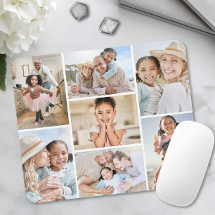 Personalised Simple 7 Photo Collage Mouse Mat