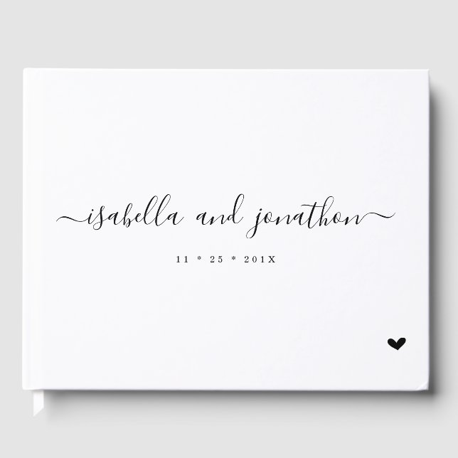Personalised Simple and Elegant Wedding Guest Book (Front)