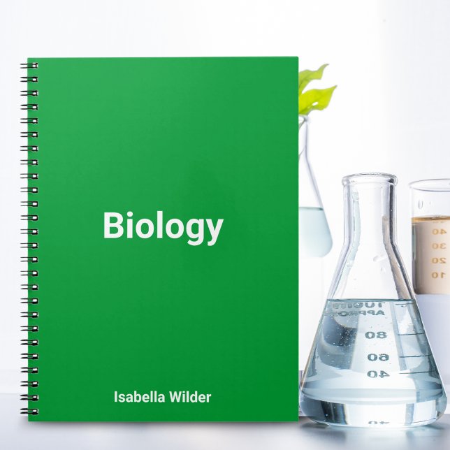 Personalised Simple biology/Science Green Notebook (Shamrock Green Biology Notebook: Amplify Focus and Connection to Life Sciences.)