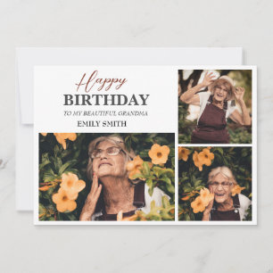 Personalised Simple Birthday Grandma Fun Photo Card