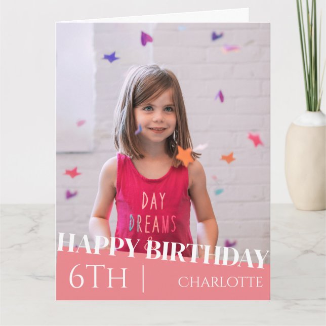 Personalised Simple Birthday Stylish Fun Photo Car Card (Front)
