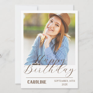 Personalised Simple Birthday Stylish Fun Photo Card