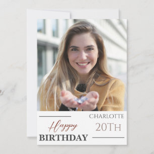 Personalised Simple Birthday Stylish Fun Photo Card