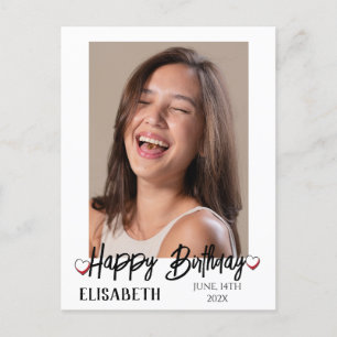 Personalised Simple Birthday Stylish Fun Photo Postcard