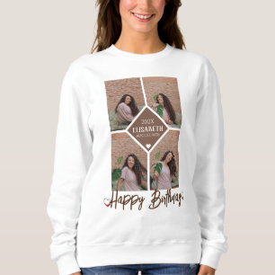 Personalised Simple Birthday Stylish Photo Collage Sweatshirt