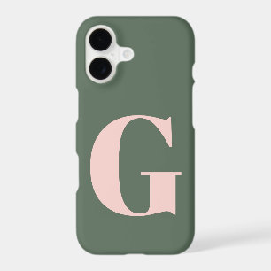 Personalised Simple Bold Monogram Pink and Green