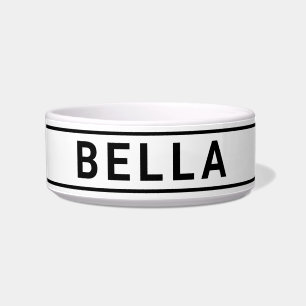 Personalised Simple Bold Name Template Pet Food Bowl