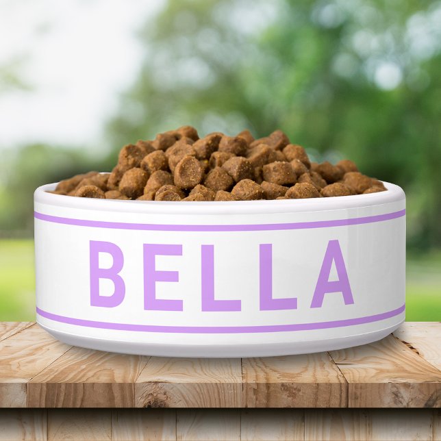 Personalised Simple Bold Name Template Pet Food Bowl (Creator Uploaded)