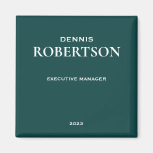 Personalised simple business teal magnet