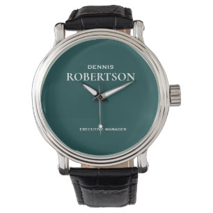 Personalised simple business teal watch