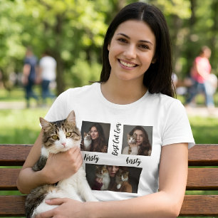 Personalised simple Cat Photo and name keepsake T-Shirt