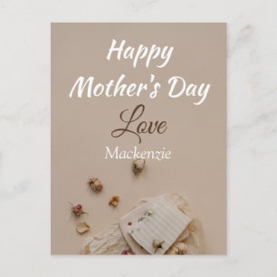 Personalised Simple & Chic mothers Day Floral Holiday Postcard