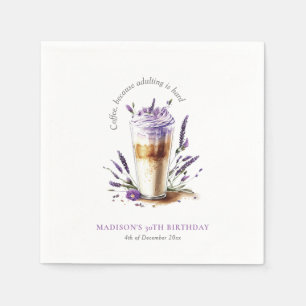 Personalised simple Coffee Adult Birthday Napkin