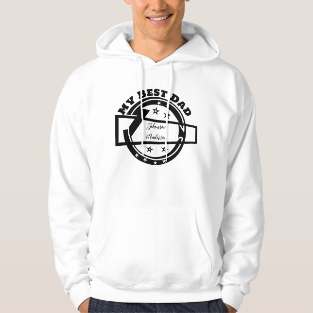 Personalised Simple Cool Logo|My Best Dad Hoodie (Front)
