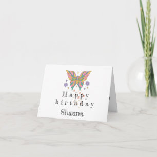 Personalised simple cute butterfly birthday card
