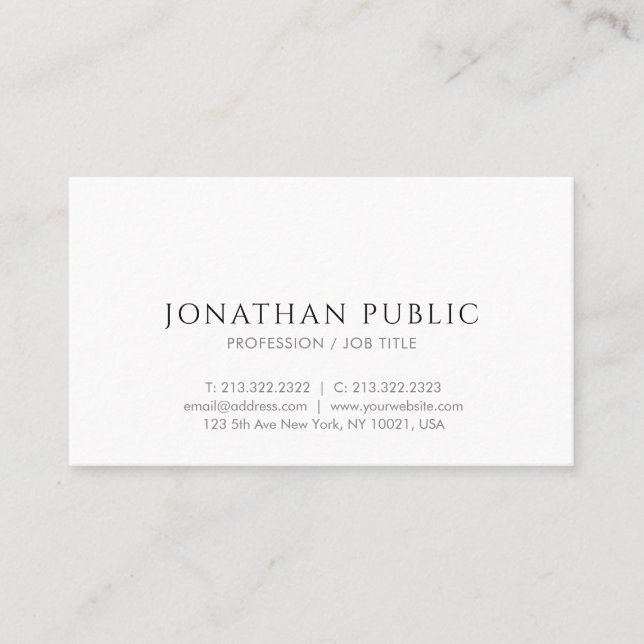 Personalised Simple Design Elegant Template Modern Business Card (Front)