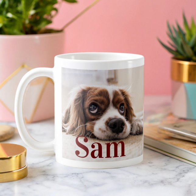 Personalised simple dog Photo and name keepsake  Coffee Mug (Creator Uploaded)
