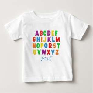 personalised simple early learning ABC Baby T-Shirt