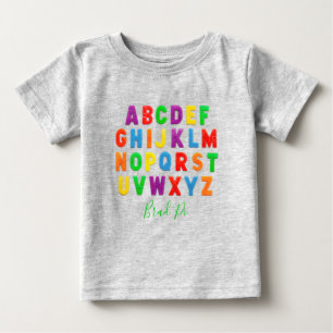 personalised simple early learning ABC Baby T-Shirt