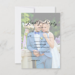 Personalised Simple Elegant GV Script RSVP Card