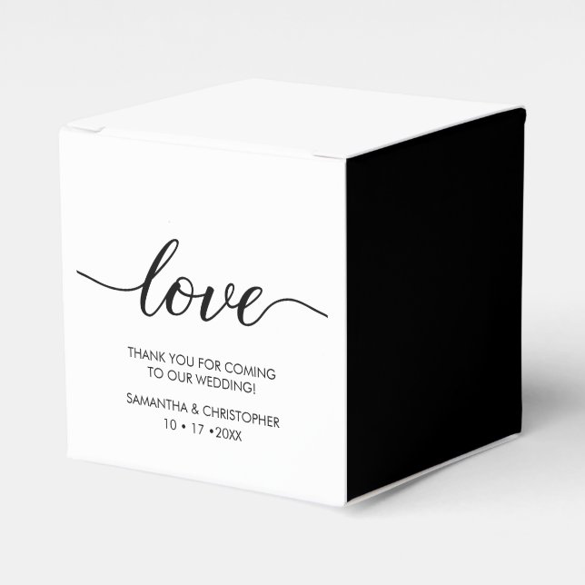 Personalised Simple & Elegant Love Wedding ScrIpt  Favour Box (Front Side)