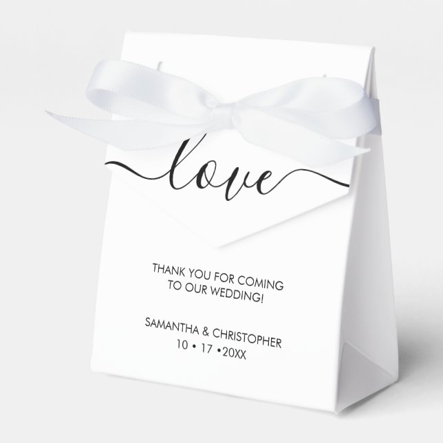 Personalised Simple & Elegant Love Wedding ScrIpt  Favour Box (Front Side)