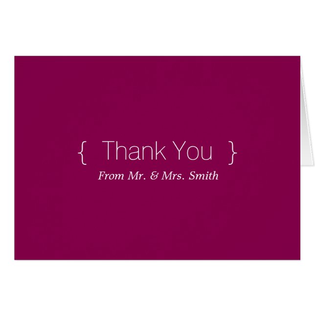 Personalised simple Elegant Purple Thank You (Front Horizontal)