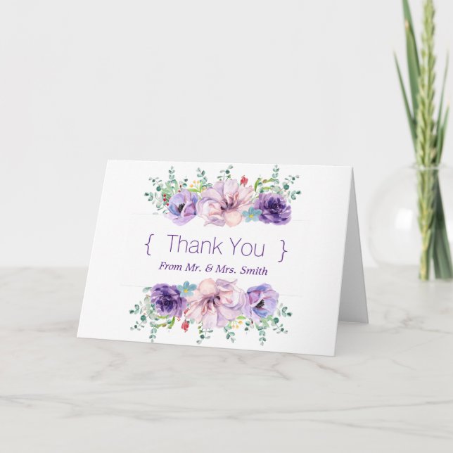 Personalised simple Elegant Thank You Card (Front)