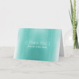Personalised simple Elegant Thank You Green Blur