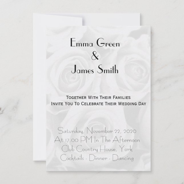 Personalised Simple Elegant Wedding Invitation (Front)
