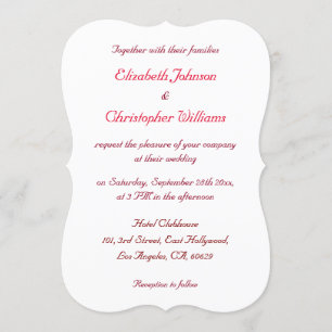 Personalised Simple Elegant Wedding Invitation