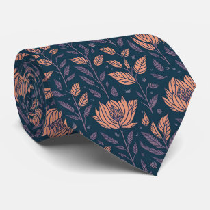 Personalised Simple Flower Pattern Unique Neck Tie