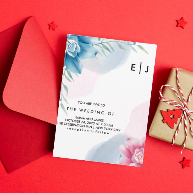  Personalised Simple Flower Wedding InvitationCard Invitation (Creator Uploaded)