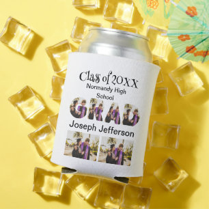 Personalised Simple Graduation 6 Photo Collage  Can Cooler