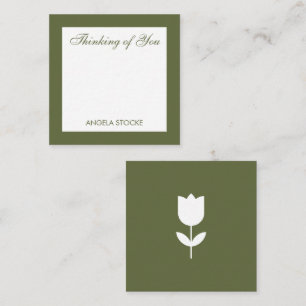 Personalised Simple Green Flower Enclosure Card