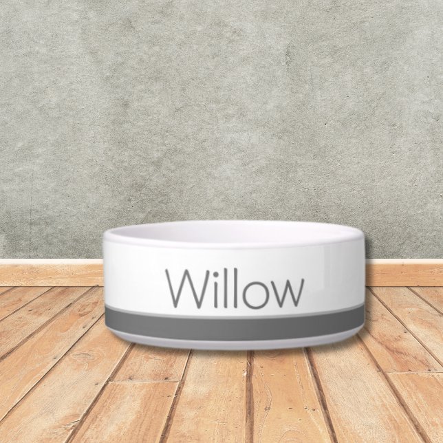 Personalised Simple Grey Pet Bowl (Creator Uploaded)