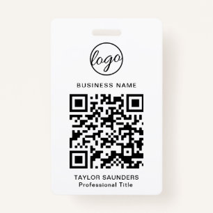 Personalised Simple Logo Employee ID QR Code ID Badge