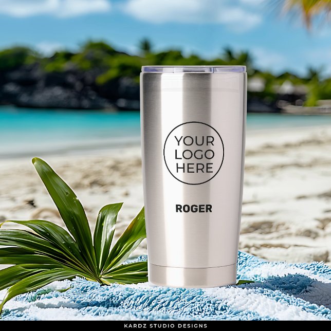 Personalised Simple Logo Stainless Steel Tumbler (Personalize with your logo and name or tagline)