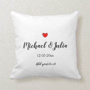 personalised simple minimal add your name year hea cushion
