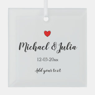 personalised simple minimal add your name year hea glass tree decoration