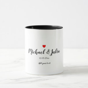 personalised simple minimal add your name year hea mug