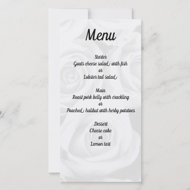 Personalised Simple Minimal Wedding Menu Card (Front)