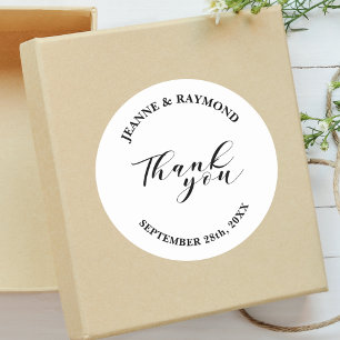 Personalised Simple Minimalist Wedding Favour Classic Round Sticker